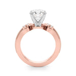 Elegant 14kt Yellow Gold Oval Engagement Ring Semi-Mount with 1/20 ct tw Diamonds