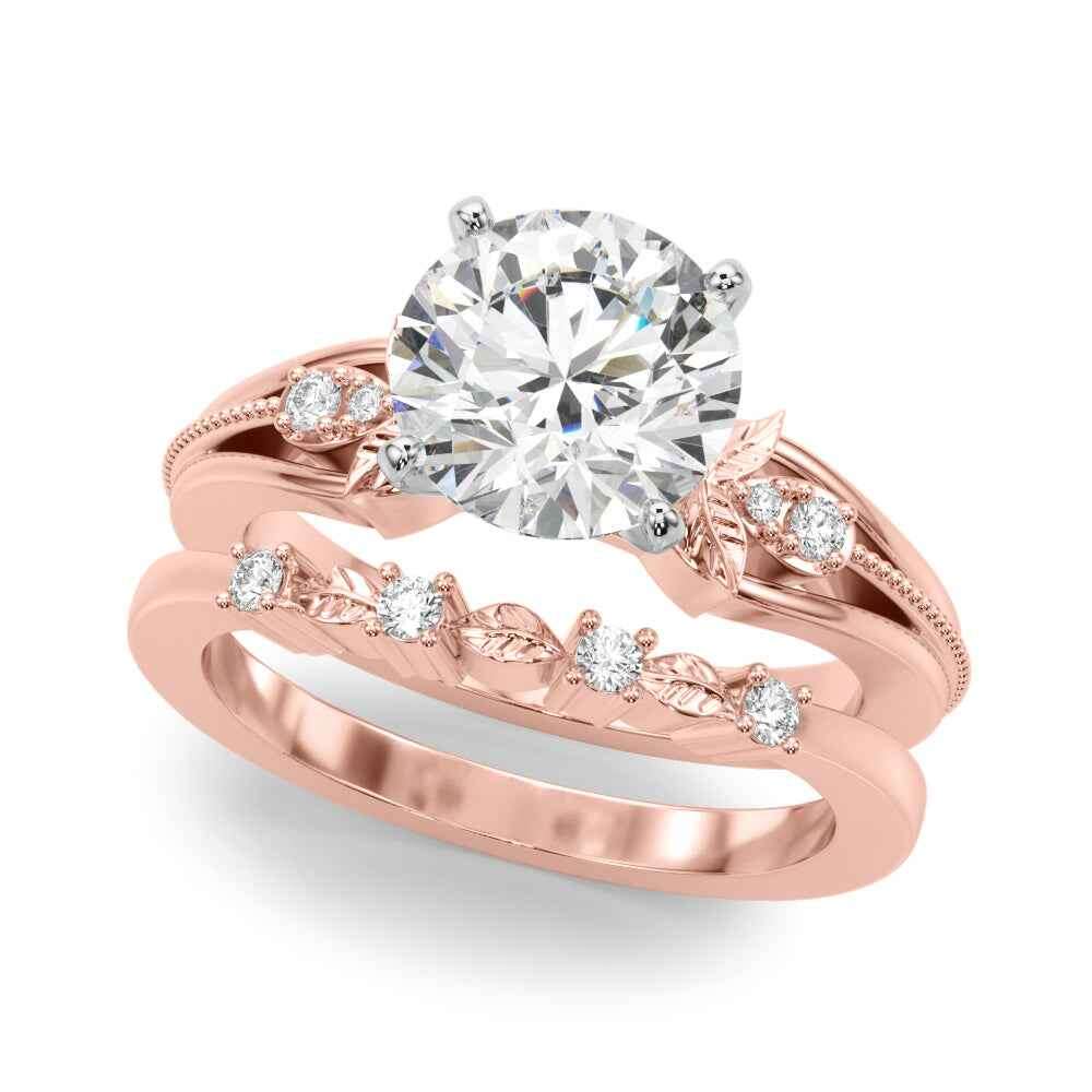 Elegant 14kt Yellow Gold Oval Engagement Ring Semi-Mount with 1/20 ct tw Diamonds