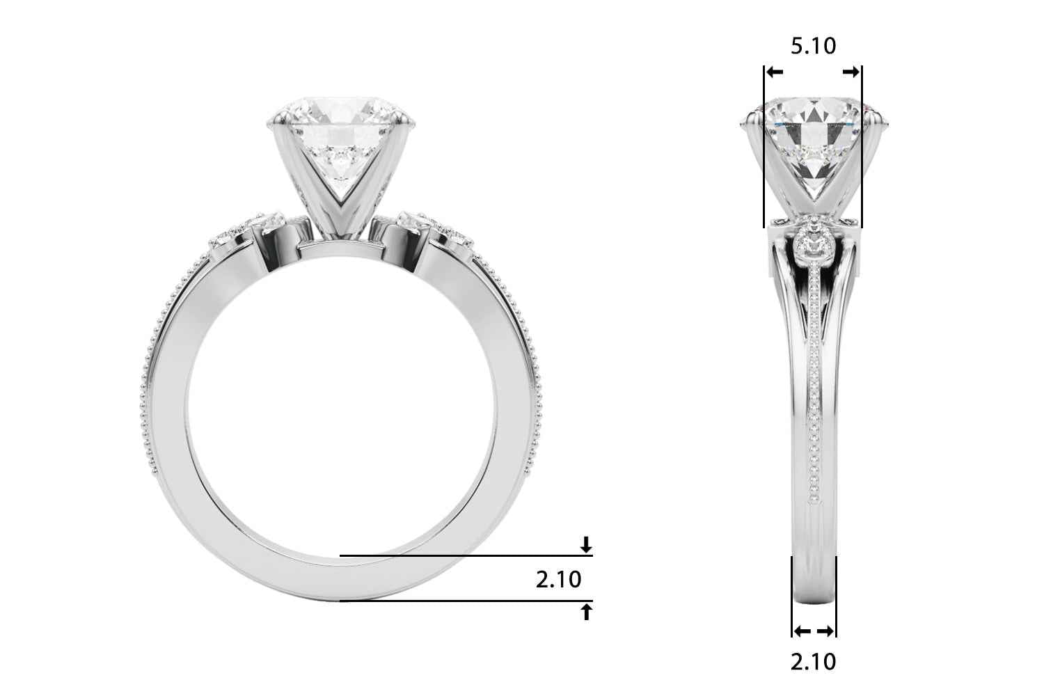 Elegant 14kt Yellow Gold Oval Engagement Ring Semi-Mount with 1/20 ct tw Diamonds