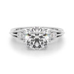 Elegant 14kt Yellow Gold Oval Engagement Ring Semi-Mount with 1/20 ct tw Diamonds