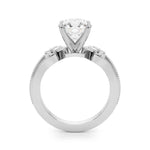 Elegant 14kt Yellow Gold Oval Engagement Ring Semi-Mount with 1/20 ct tw Diamonds