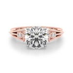 Elegant 14kt Yellow Gold Oval Engagement Ring Semi-Mount with 1/20 ct tw Diamonds