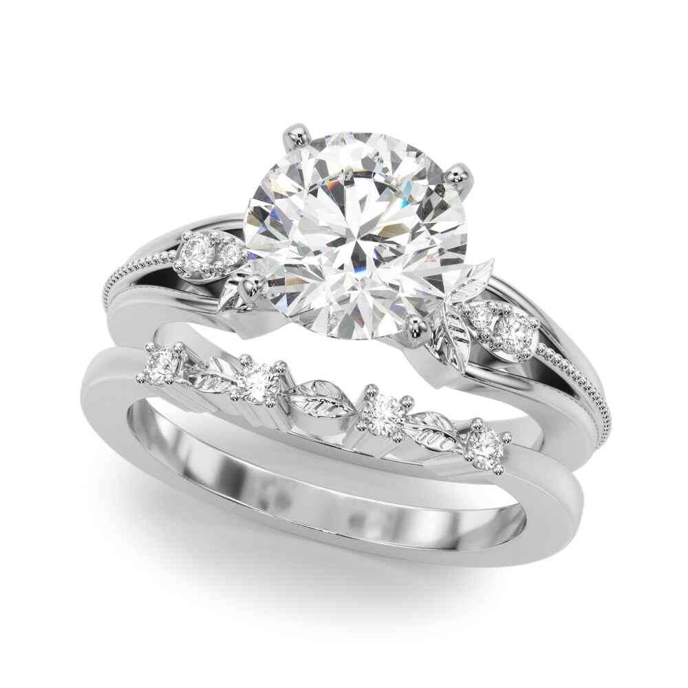 Elegant 14kt Yellow Gold Oval Engagement Ring Semi-Mount with 1/20 ct tw Diamonds