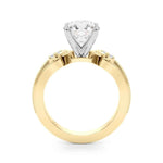 Elegant 14kt Yellow Gold Oval Engagement Ring Semi-Mount with 1/20 ct tw Diamonds