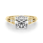 Elegant 14kt Yellow Gold Oval Engagement Ring Semi-Mount with 1/20 ct tw Diamonds