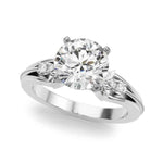 Elegant 14kt Yellow Gold Oval Engagement Ring Semi-Mount with 1/20 ct tw Diamonds