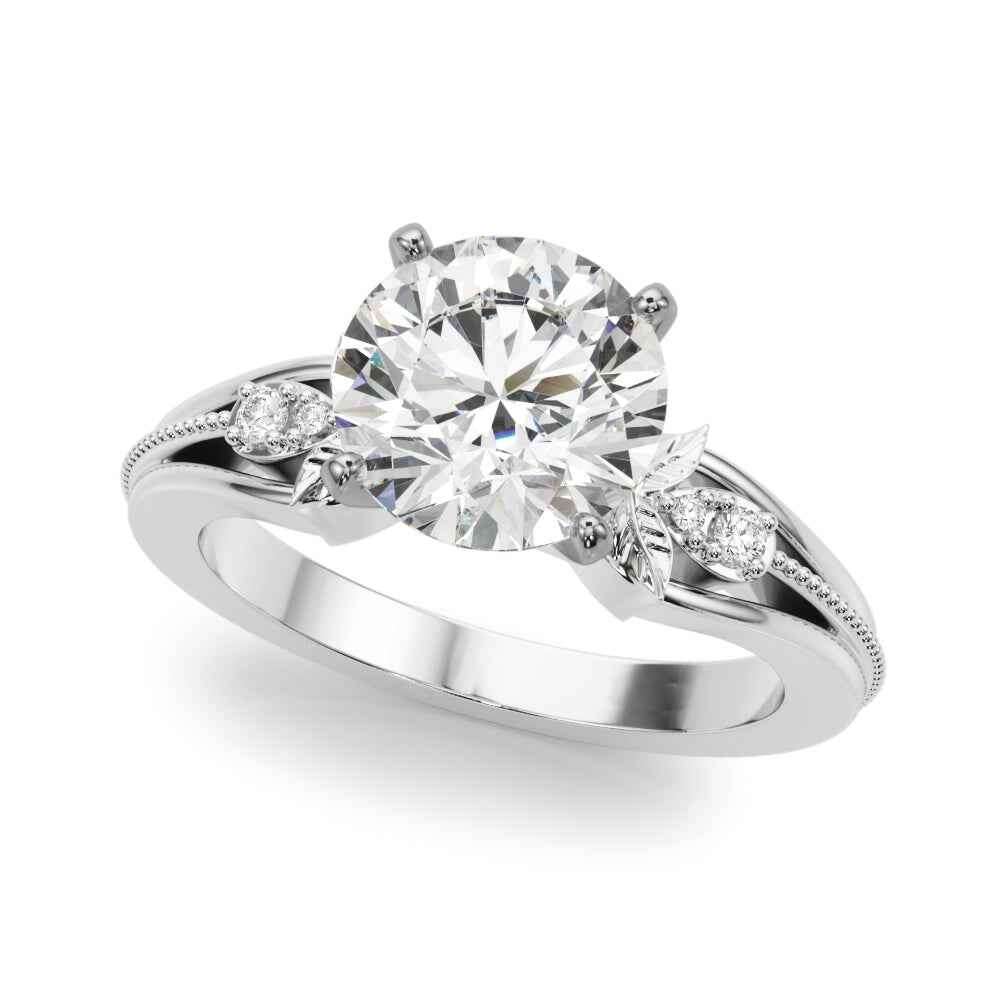 Elegant 14kt Yellow Gold Oval Engagement Ring Semi-Mount with 1/20 ct tw Diamonds