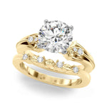 Elegant 14kt Yellow Gold Oval Engagement Ring Semi-Mount with 1/20 ct tw Diamonds