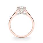 Elegant Emerald Cut Engagement Ring Setting - 14kt White Gold Semi-Mount with 3/8 ct tw Diamonds