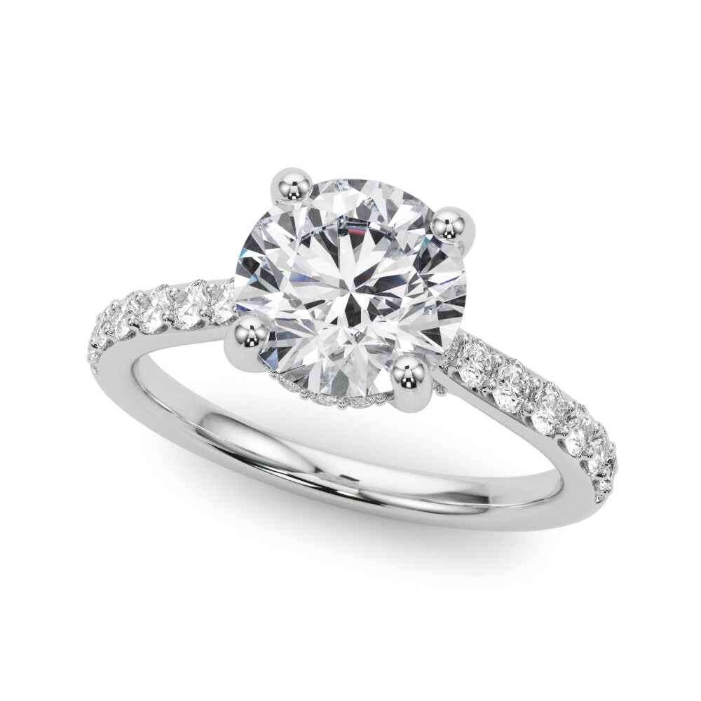 Elegant Halo Round Diamond Engagement Ring - STYLE 