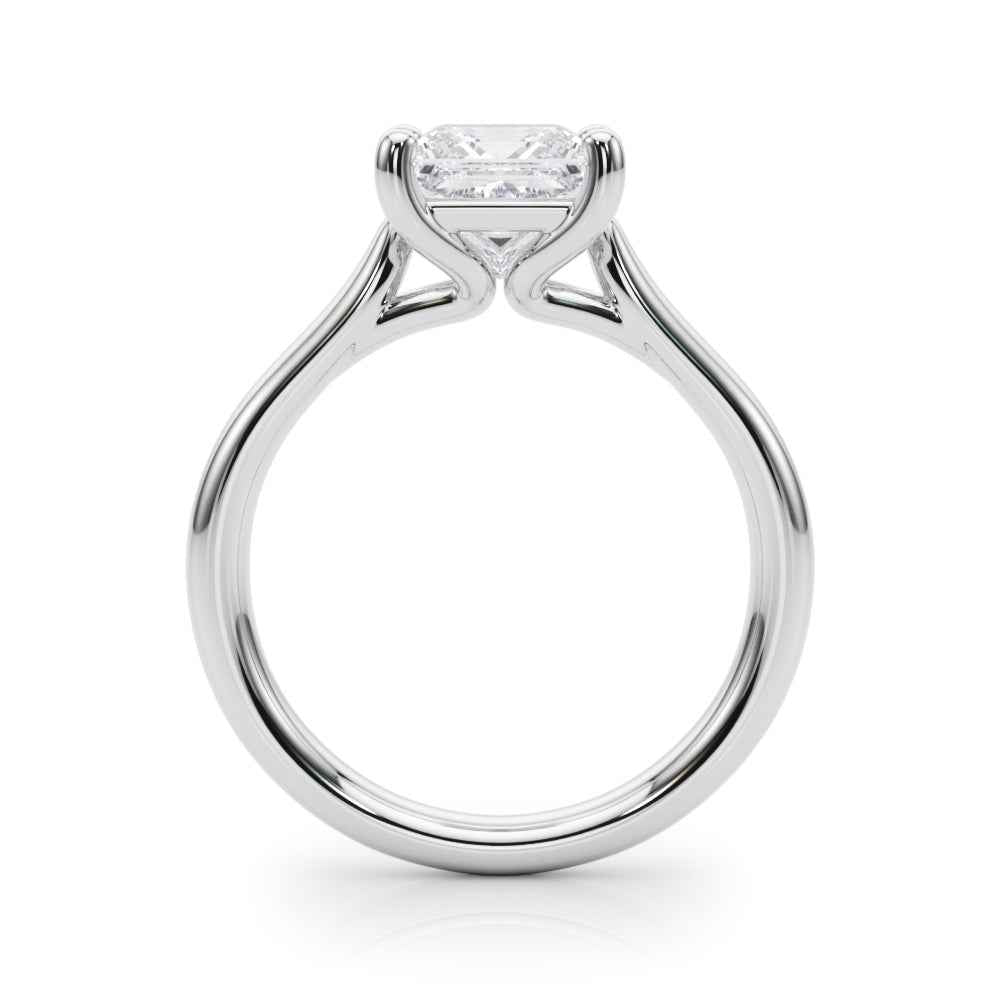 Elegant Solitaire Princess Cut Engagement Ring - 14kt White Gold