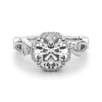 Elegant Twisted Shank Engagement Ring with Round Center Setting - 14kt Yellow Gold