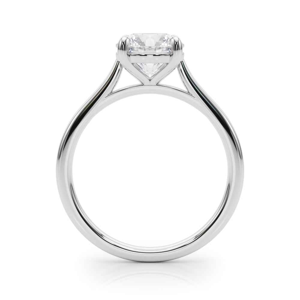 Elegant 14kt White Gold Solitaire Round Semi-Mount Ring Setting - 1/4 ct tw