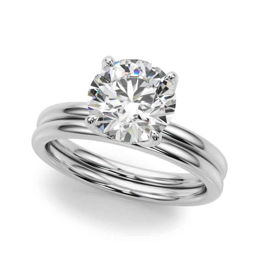 Exquisite 1 Carat Round Hidden Halo Engagement Ring in 14k White Gold