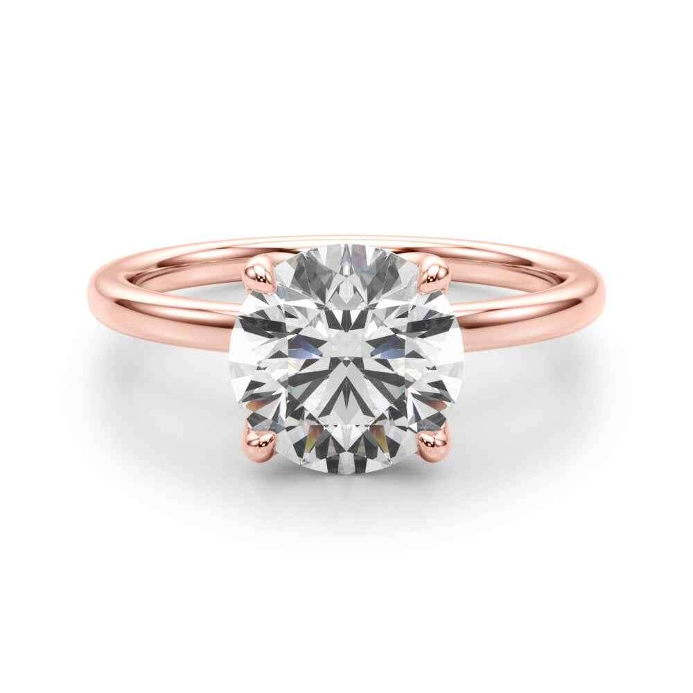 Exquisite 1 Carat Round Hidden Halo Engagement Ring in 14k White Gold