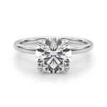 Exquisite 1 Carat Round Hidden Halo Engagement Ring in 14k White Gold