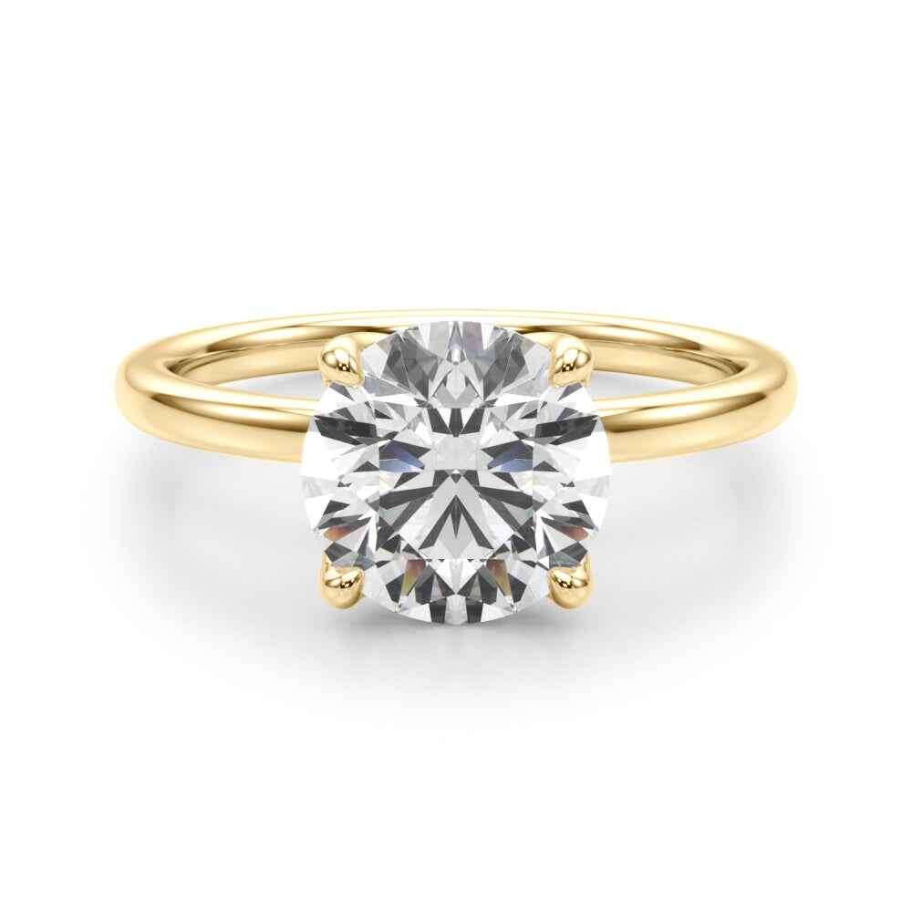 Exquisite 1 Carat Round Hidden Halo Engagement Ring in 14k White Gold