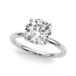 Exquisite 1 Carat Round Hidden Halo Engagement Ring in 14k White Gold