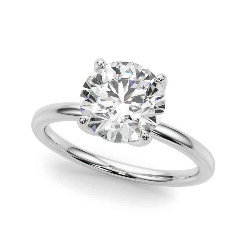 Exquisite 1 Carat Round Hidden Halo Engagement Ring in 14k White Gold