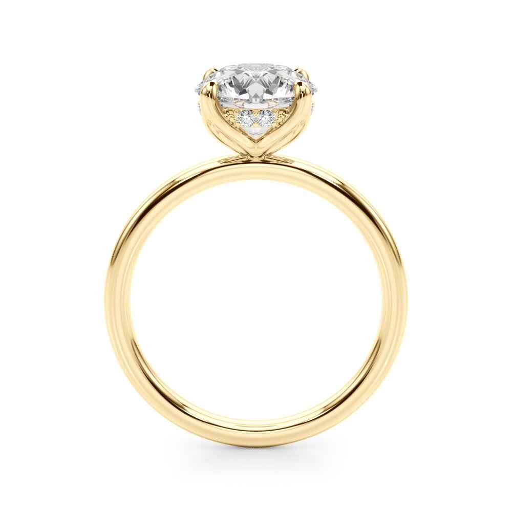 Exquisite 1 Carat Round Hidden Halo Engagement Ring in 14k White Gold