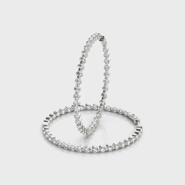 1 Inch Single Prong Round Hoop Earring