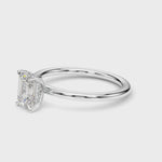 Elegant Emerald Cut Hidden Halo Engagement Ring in 14kt White Gold