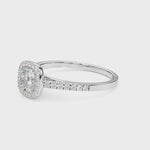 Exquisite Halo Engagement Ring - 10mm Cushion Cut Center Stone in 14k White Gold