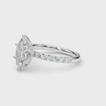 14k White Gold Marquise Semi-Mount Engagement Ring Setting - STYLE 
