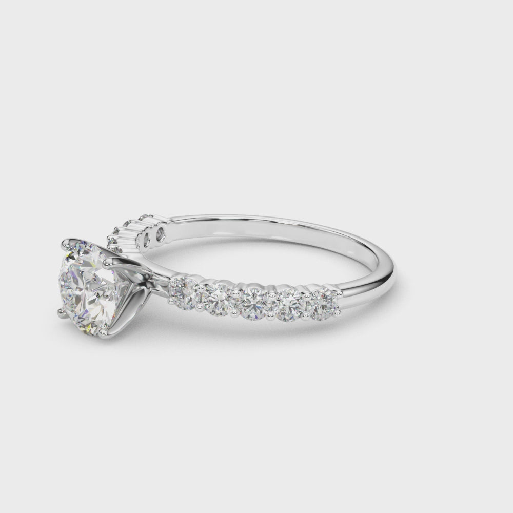 14kt White Gold 1/2 ct tw SI1-G/H Diamond Semi-Mount Engagement Ring - STYLE 