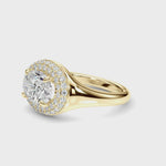 Exquisite 14kt Yellow Gold Oval Trellis Engagement Ring Setting - Semi-Mount with 3/8 ct tw Diamonds