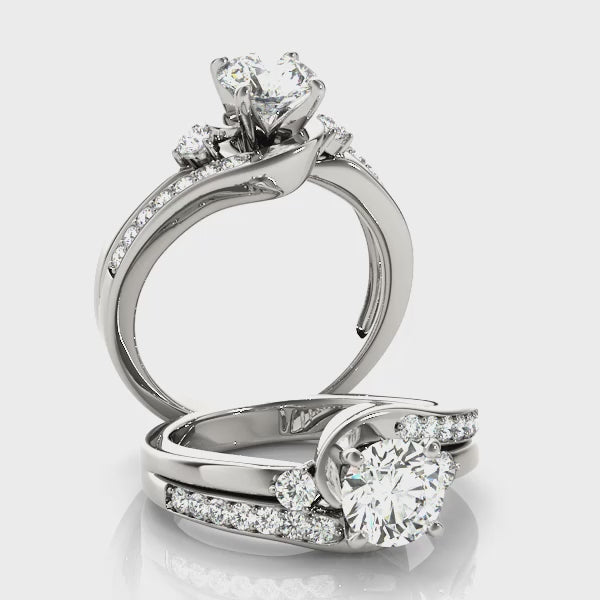 STYLE # 50813-E: Elegant 14kt Bypass Engagement Ring Setting