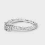 Exquisite 14kt White Gold Semi-Mount Cushion Cut Engagement Ring Setting - STYLE 