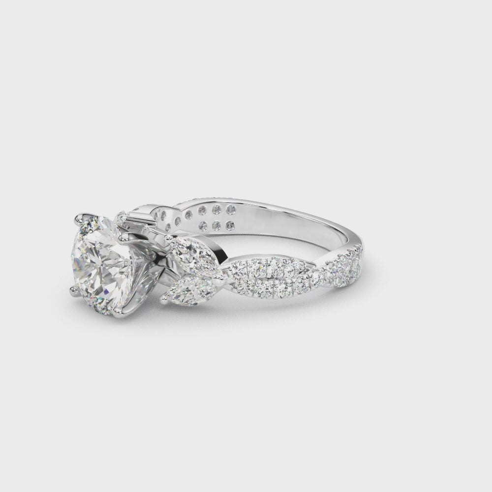 MQ & RD TWISTED ENGAGEMENT RING