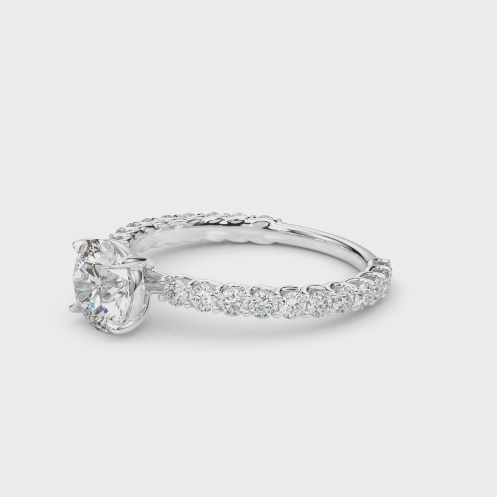 Exquisite 14kt White Gold Engagement Ring Semi-Mount with 5/8 ct. tw. SI1-SI2, G-H Diamonds - Center Stone Not Included