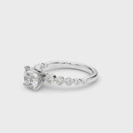 14k White Gold Solitaire Engagement Ring Setting with 1/2 ct tw SI1-SI2, G-H Diamonds