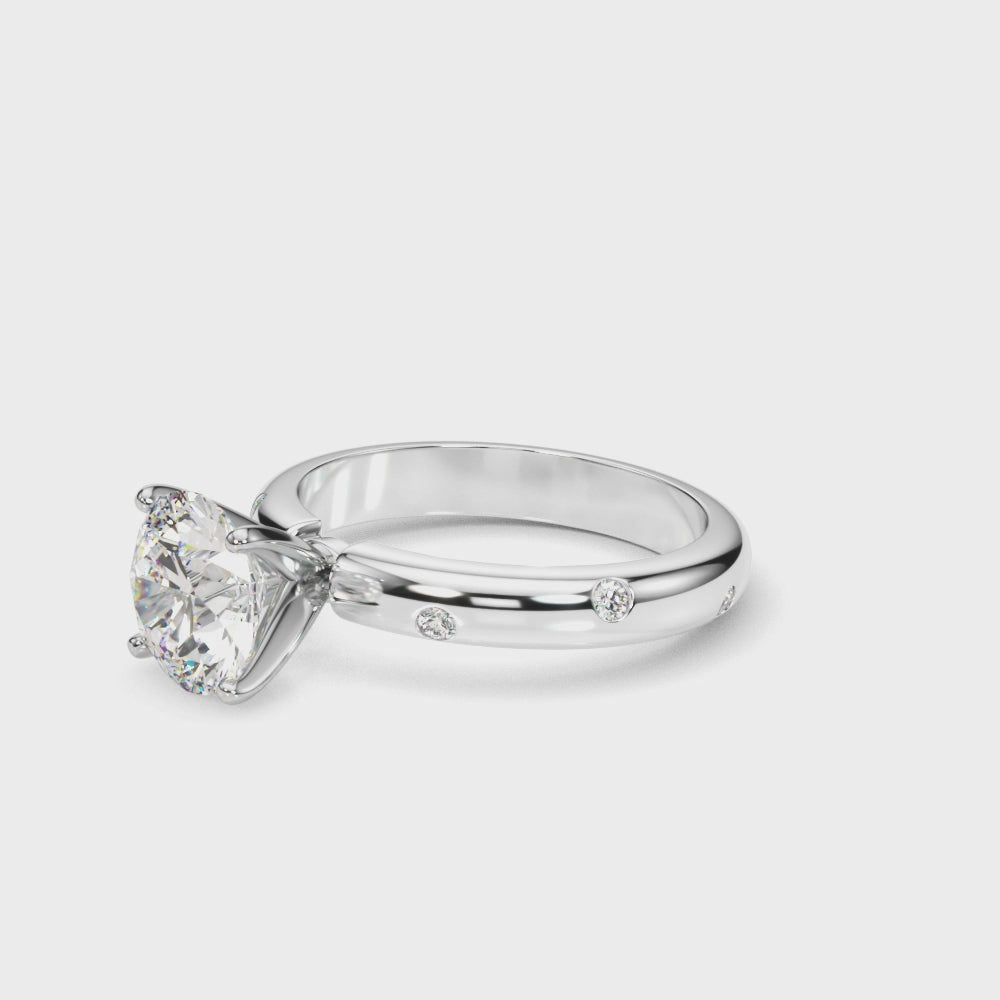 14kt White Gold 1/8 CTW Diamond Semi-Mount Ring Setting - Style 