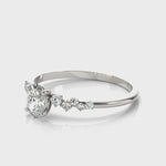 Elegant 14kt White Gold Oval Semi-Mount Diamond Ring