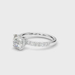 14kt White Gold 1 Carat Round Center Engagement Ring Semi-Mount (STYLE 