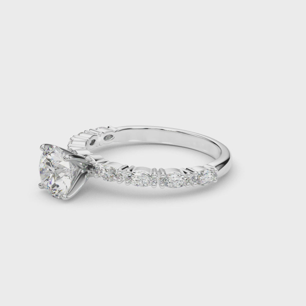 Elegant 14kt White Gold 1/2 Carat TW SI1-SI2 G-H Diamond Semi-Mount Ring