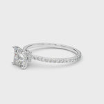 Stunning 14kt White Gold Princess Cut Hidden Halo Engagement Ring Setting - 1/3 ct tw SI1-SI2, G-H Diamonds