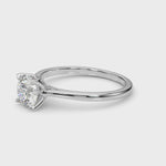 Elegant 14kt White Gold Solitaire Round Engagement Ring Setting - Customizable Center Stone