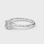 Exquisite 14k White Gold Solitaire Cushion Cut Engagement Ring Setting - 3.8mm Wide