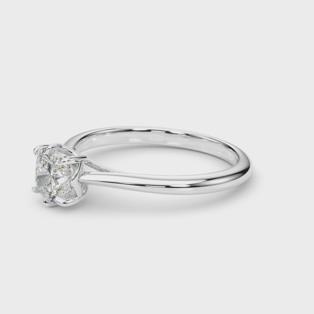 Exquisite 14k White Gold Solitaire Cushion Cut Engagement Ring Setting - 3.8mm Wide
