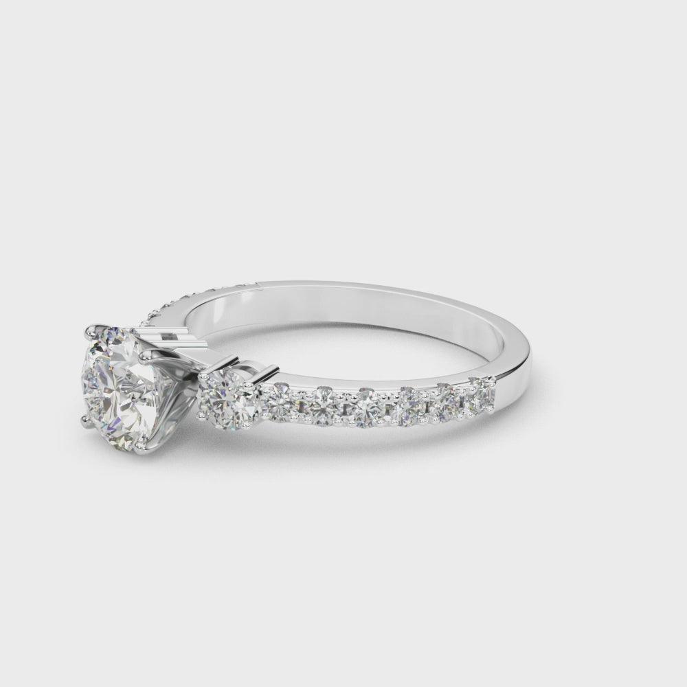 Elegant 14kt White Gold 5/8 Carat TW SI1-SI2 G-H Diamond Semi-Mount Engagement Ring Setting - Style 