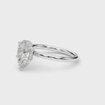14k White Gold Pear Shape Semi-Mount Ring with 1/10 ct. tw. SI1-SI2, G-H Diamonds - Style 