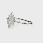 Elegant 14kt White Gold Oval Semi-Mount Fashion Ring - Customizable Center Stone