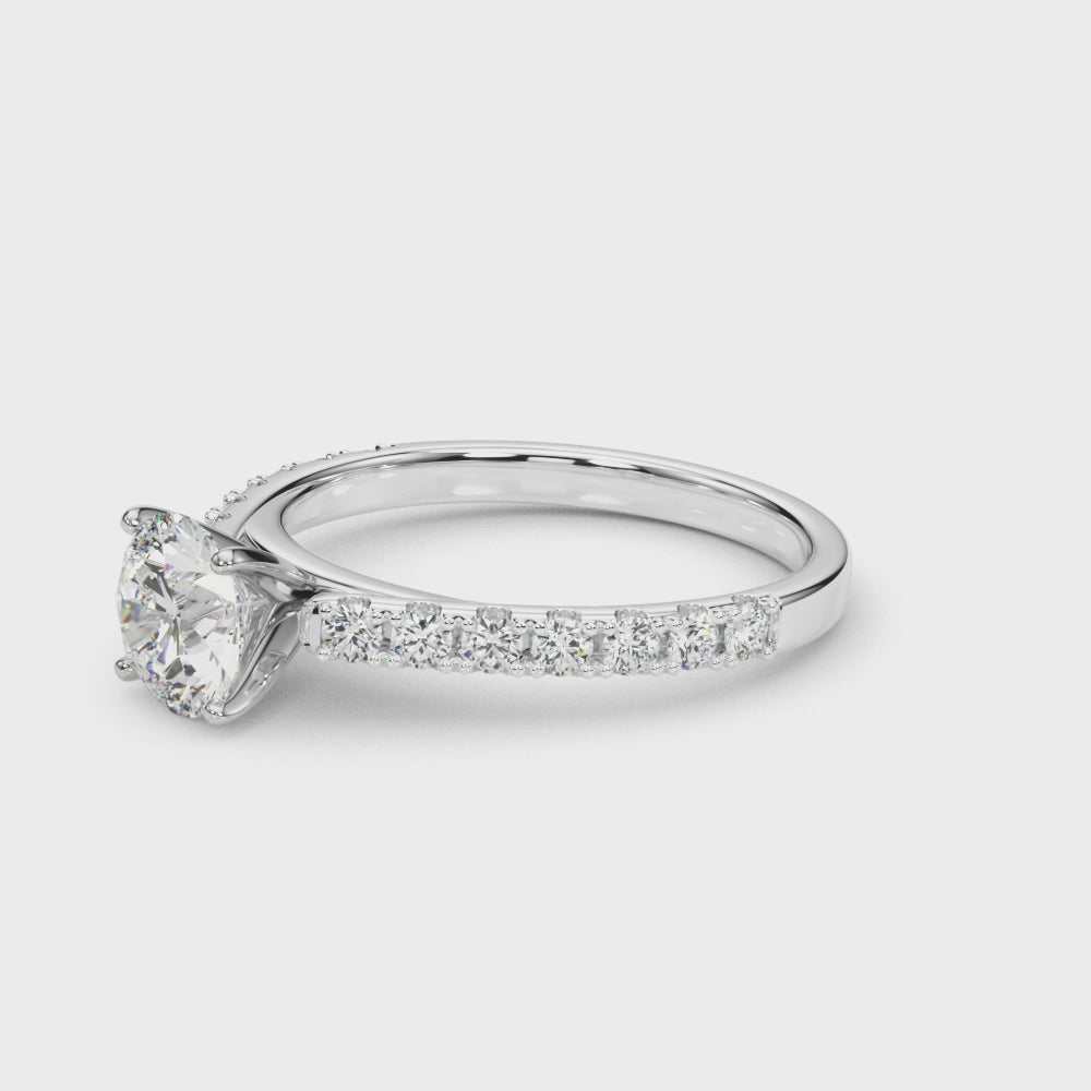 Elegant 14k White Gold Remount Ring with 3/8 ct. tw SI1-SI2 G-H Diamonds - Style 