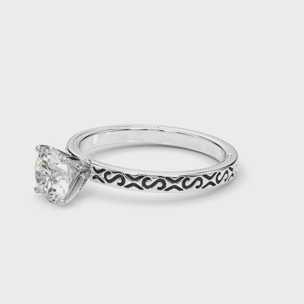 Elegant 14kt White Gold Ring Setting - Style 