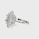 Elegant 14kt White Gold Oval Semi-Mount Fashion Ring - 1 Carat Center Stone Capacity