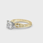 Elegant 14kt Yellow Gold Oval Engagement Ring Semi-Mount with 1/20 ct tw Diamonds